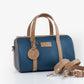 Duck Blue & Saddle Signature Leather Mini Duffel — Limited Edition 10"