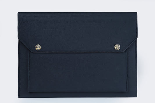 Jet Black Signature Leather File Folder — Limited Edition 13.5"