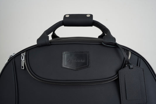 Boarding Pass Rolling Leather Duffel Black — Limited Edition 20"
