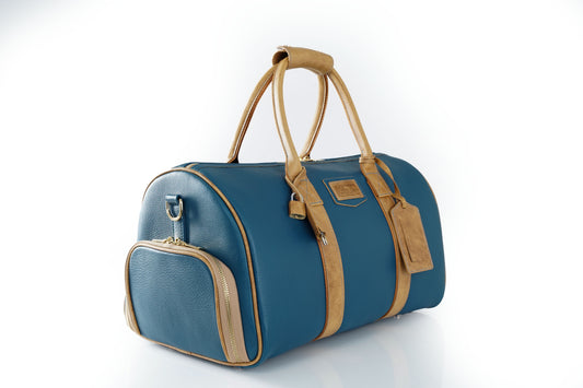Avercara Blue Signature Leather Weekender — Limited Edition 16.5"