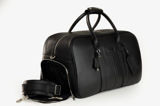 Quiet-luxury Black Leather Duffel — Limited Edition 19"