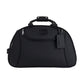 jet black rolling leather travel duffel on wheels (20 inch) with black trim and silver-tone hardware