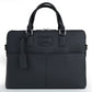 Jet Black Signature Leather Laptop Briefcase — Limited Edition 15"