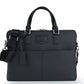 Jet Black Signature Leather Laptop Briefcase — Limited Edition 15"