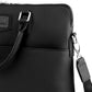 Jet Black Signature Leather Laptop Briefcase — Limited Edition 15"