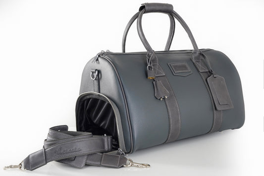 Avercara Grey Signature Leather Weekender — Limited Edition 16.5"