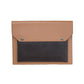 Avercara Brown 13.5 inch leather file folder with dark brown trim and brass-tone hardware