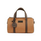 Avercara Brown 10 inch leather mini duffel with dark brown trim and silver-tone hardware