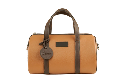 Avercara Brown Signature Leather Mini Duffel — Limited Edition 10"