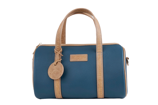 Duck Blue & Saddle Signature Leather Mini Duffel — Limited Edition 10"