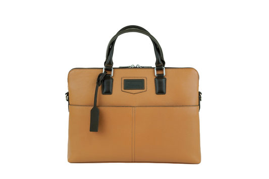 Brown Signature Leather Laptop Briefcase — Limited Edition 15″