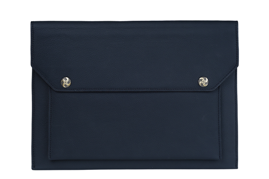 Jet Black Signature Leather File Folder — Limited Edition 13.5"