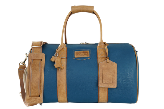 Avercara Blue Signature Leather Weekender — Limited Edition 16.5"